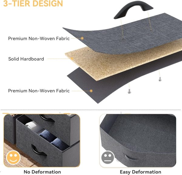 DWVO Dresser for Bedroom, Fabric Dresser with 8 Drawers, Chest of Drawers for Closet, Living Room