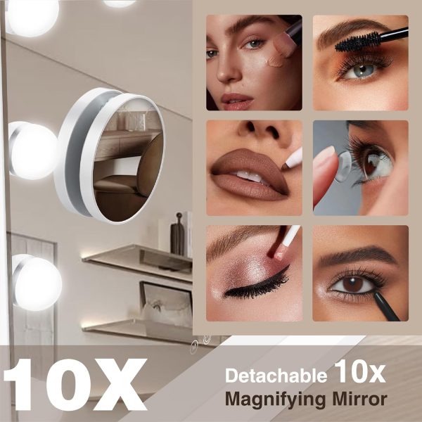 Hollywood Vanity Mirror with 14 LED Bulbs, Professional Lighted Makeup Mirror with Adjustable Brightness & 3 Color Temperatures, Light up Mirror for Bathroom, Dressing Room